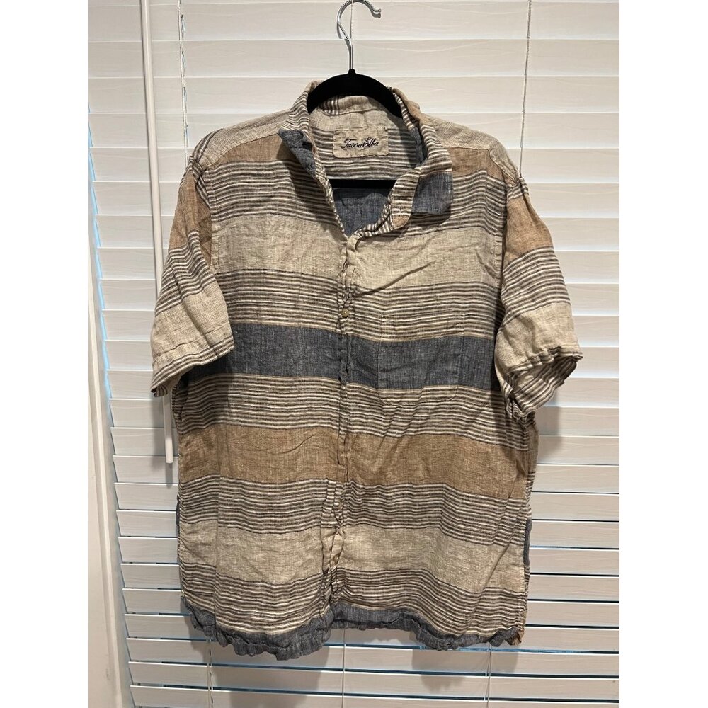 Tasso Elba 100%‎ Linen Button Up Shirt - Size XXL